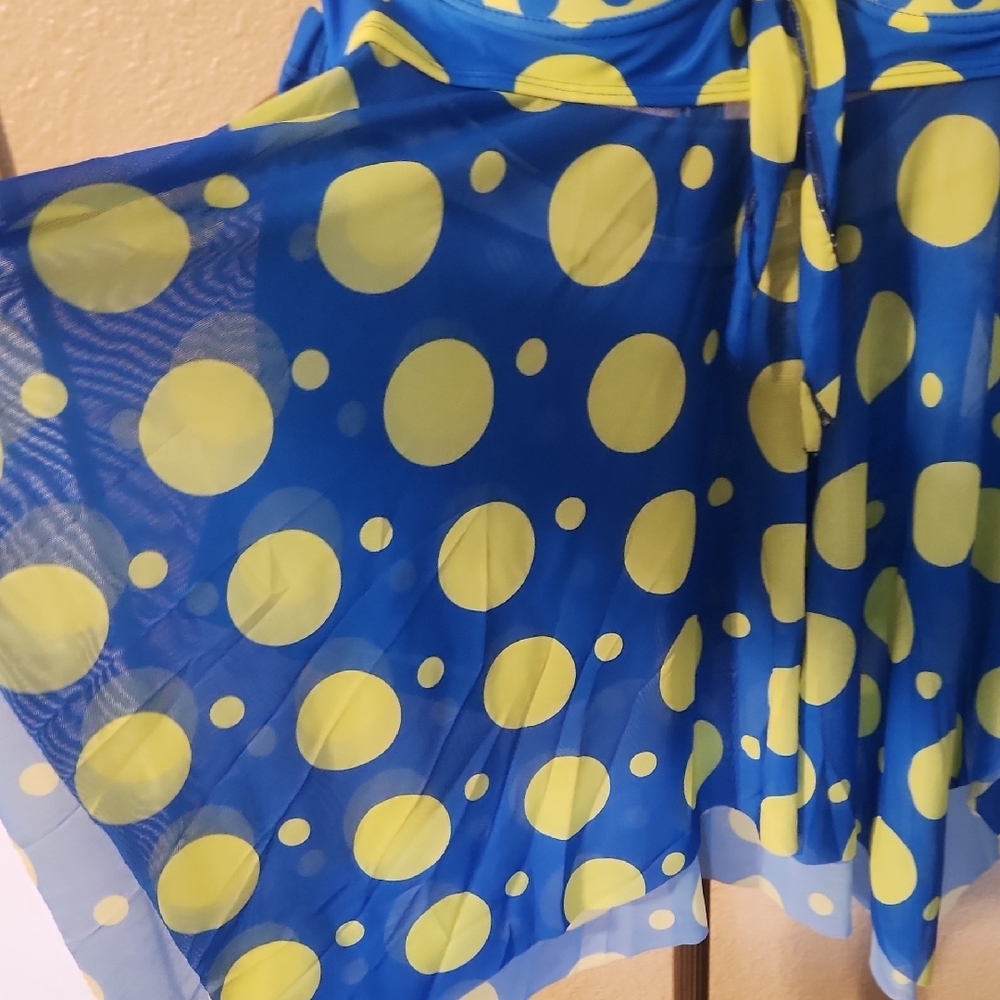 Next Green and Blue One Piece Swim Dress - Picture 3 of 7